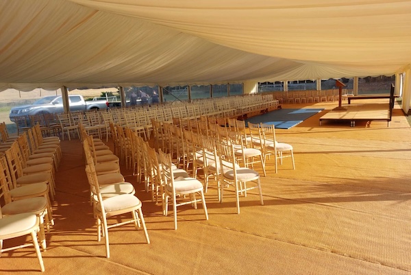 12m x 30m Marquee With Linings Ceremony Set Up