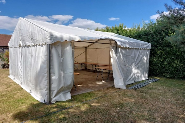 Marquee With Wooden Flooring And Equipment