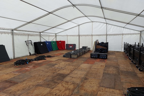 Storage Marquee Open In Garden